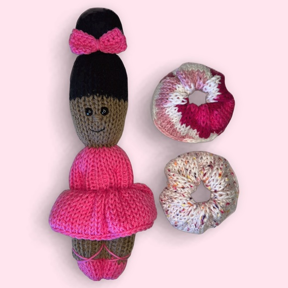 Hand Crafted Other - Handmade Knit Ballerina Doll with Interchangeable Tu Tu’s Handcrafted Plushie